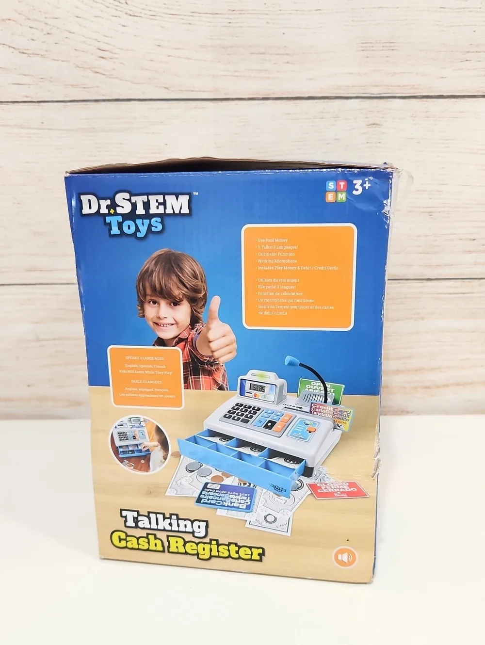 New Dr. Stem Toys Talking Cash Register Toy - Silver, Blue, Black
